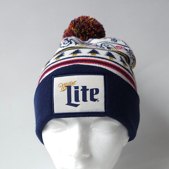 OFFICIAL Miller Lite Beer Toque Pom Pom Toque Winter Hat Beanie Patch - Picture 1 of 6